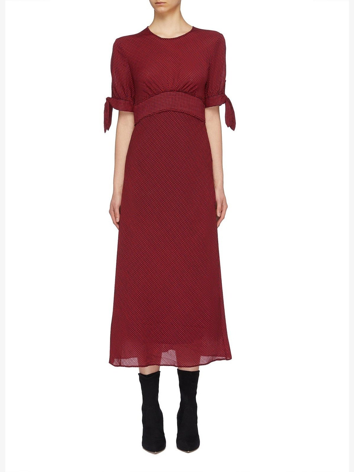 Affix' tie sleeve gingham check midi dress - C/MEO COLLECTIVE - Multi-colour