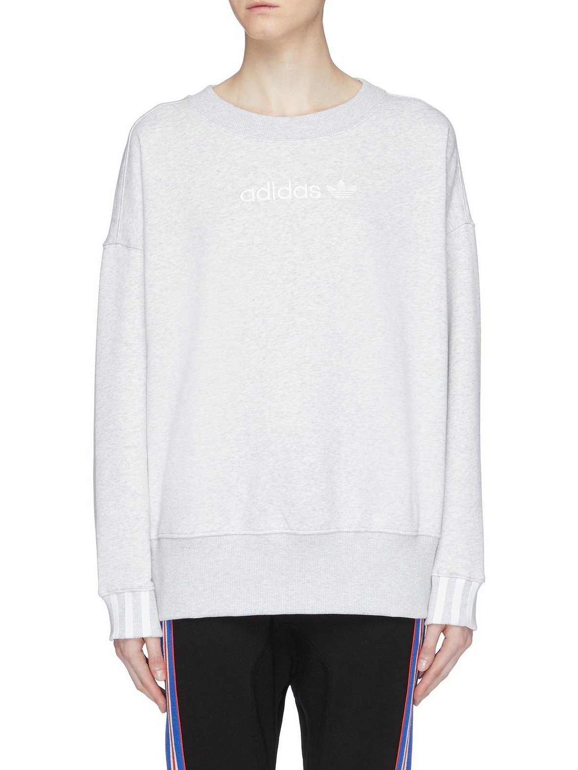 3-Stripes cuff logo embroidered sweatshirt - adidas - Grey